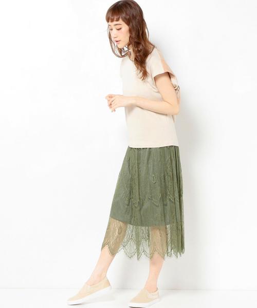 Another Edition（アナザーエディション）の「レースロングスカート/AEFC LACE LONG SK◆（スカート・レディース・ピンク/オリーブ・フリー）」の9枚目の写真