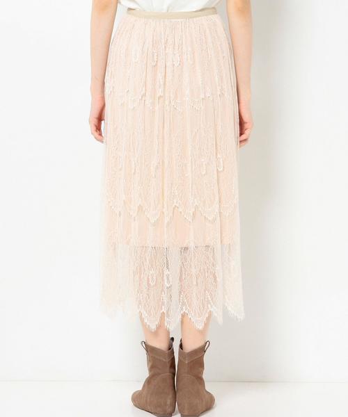 Another Edition（アナザーエディション）の「レースロングスカート/AEFC LACE LONG SK◆（スカート・レディース・ピンク/オリーブ・フリー）」の4枚目の写真