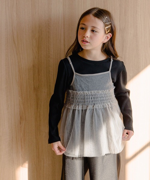GLOBAL WORK（グローバルワーク）の「チュールキャミセット長袖/994147（Tシャツ/カットソー・キッズ・ブラック/グレー・120cm/130cm/160cm/150cm/140cm/170cm）」の19枚目の写真