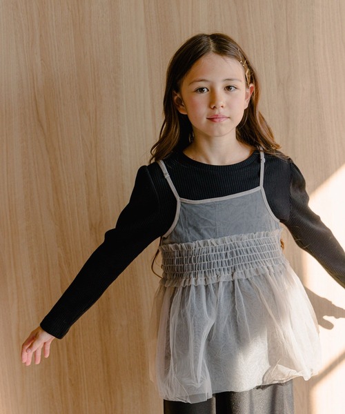 GLOBAL WORK（グローバルワーク）の「チュールキャミセット長袖/994147（Tシャツ/カットソー・キッズ・ブラック/グレー・120cm/130cm/160cm/150cm/140cm/170cm）」の20枚目の写真