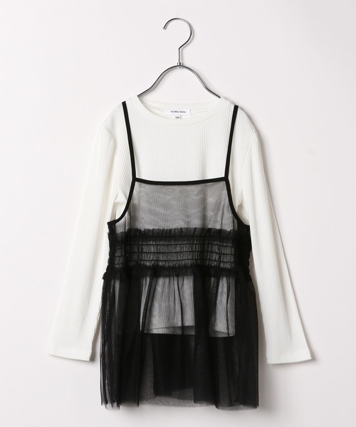 GLOBAL WORK（グローバルワーク）の「チュールキャミセット長袖/994147（Tシャツ/カットソー・キッズ・ブラック/グレー・120cm/130cm/160cm/150cm/140cm/170cm）」の21枚目の写真