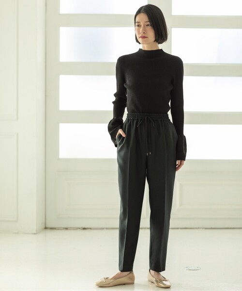 OPAQUE.CLIP(オペークドットクリップ)の「◆≪SS-LLsize≫ イージーテーパードパンツ/メランジツイル【ストレッチ/イージーケア/洗濯機洗い可】(その他パンツ・レディース・チャコールグレー/ライトベージュ/ブラック・38/42/34/40/36)」の12枚目の写真