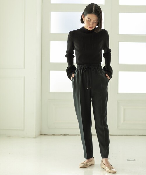 OPAQUE.CLIP(オペークドットクリップ)の「◆≪SS-LLsize≫ イージーテーパードパンツ/メランジツイル【ストレッチ/イージーケア/洗濯機洗い可】(その他パンツ・レディース・チャコールグレー/ライトベージュ/ブラック・38/42/34/40/36)」の13枚目の写真