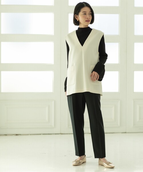 OPAQUE.CLIP(オペークドットクリップ)の「◆≪SS-LLsize≫ イージーテーパードパンツ/メランジツイル【ストレッチ/イージーケア/洗濯機洗い可】(その他パンツ・レディース・チャコールグレー/ライトベージュ/ブラック・38/42/34/40/36)」の15枚目の写真