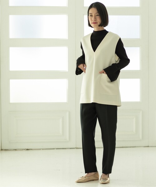 OPAQUE.CLIP(オペークドットクリップ)の「◆≪SS-LLsize≫ イージーテーパードパンツ/メランジツイル【ストレッチ/イージーケア/洗濯機洗い可】(その他パンツ・レディース・チャコールグレー/ライトベージュ/ブラック・38/42/34/40/36)」の16枚目の写真