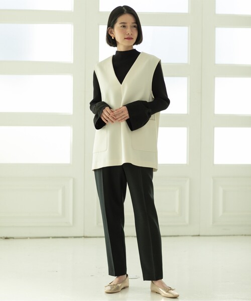 OPAQUE.CLIP(オペークドットクリップ)の「◆≪SS-LLsize≫ イージーテーパードパンツ/メランジツイル【ストレッチ/イージーケア/洗濯機洗い可】(その他パンツ・レディース・チャコールグレー/ライトベージュ/ブラック・38/42/34/40/36)」の17枚目の写真