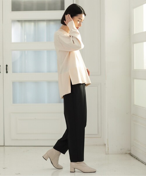 OPAQUE.CLIP(オペークドットクリップ)の「◆≪SS-LLsize≫ イージーテーパードパンツ/メランジツイル【ストレッチ/イージーケア/洗濯機洗い可】(その他パンツ・レディース・チャコールグレー/ライトベージュ/ブラック・38/42/34/40/36)」の19枚目の写真