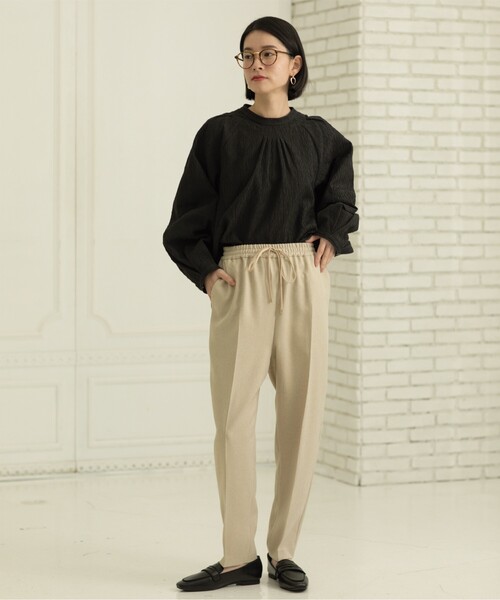 OPAQUE.CLIP(オペークドットクリップ)の「◆≪SS-LLsize≫ イージーテーパードパンツ/メランジツイル【ストレッチ/イージーケア/洗濯機洗い可】(その他パンツ・レディース・チャコールグレー/ライトベージュ/ブラック・38/42/34/40/36)」の20枚目の写真