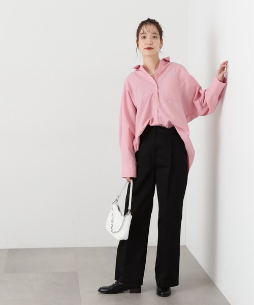 N.（N. Natural Beauty Basic）（エヌエヌナチュラルビューティーベーシック）の「【S Size Line】◆ストレートタックパンツ（スラックス・レディース・ブラック/ベージュ/チャコールグレー・SMALL/MEDIUM）」の5枚目の写真