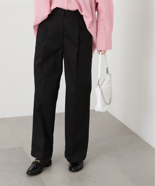 N.（N. Natural Beauty Basic）（エヌエヌナチュラルビューティーベーシック）の「【S Size Line】◆ストレートタックパンツ（スラックス・レディース・ブラック/ベージュ/チャコールグレー・SMALL/MEDIUM）」の9枚目の写真