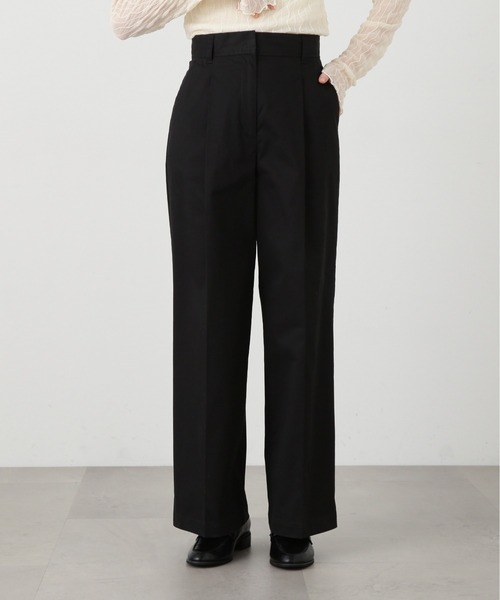 N.（N. Natural Beauty Basic）（エヌエヌナチュラルビューティーベーシック）の「【S Size Line】◆ストレートタックパンツ（スラックス・レディース・ブラック/ベージュ/チャコールグレー・SMALL/MEDIUM）」の10枚目の写真