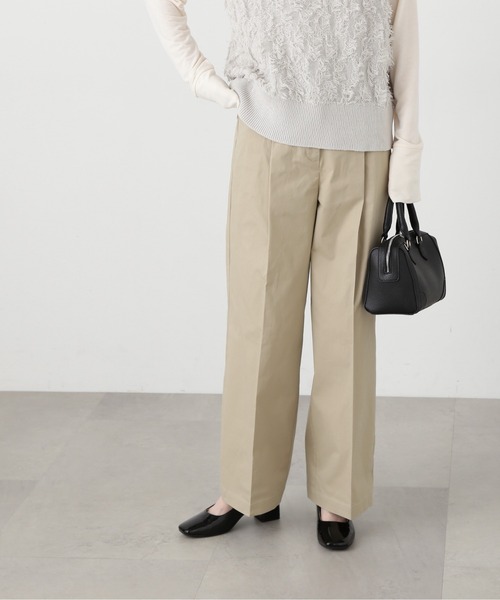 N.（N. Natural Beauty Basic）（エヌエヌナチュラルビューティーベーシック）の「【S Size Line】◆ストレートタックパンツ（スラックス・レディース・ブラック/ベージュ/チャコールグレー・SMALL/MEDIUM）」の15枚目の写真