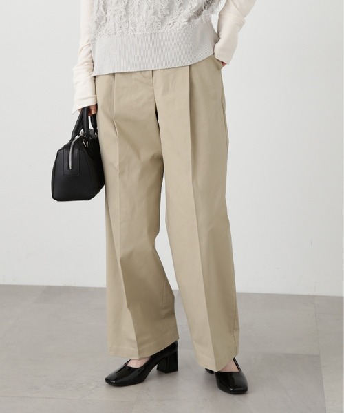 N.（N. Natural Beauty Basic）（エヌエヌナチュラルビューティーベーシック）の「【S Size Line】◆ストレートタックパンツ（スラックス・レディース・ブラック/ベージュ/チャコールグレー・SMALL/MEDIUM）」の16枚目の写真