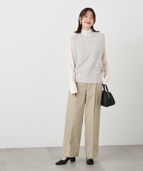 N.（N. Natural Beauty Basic）（エヌエヌナチュラルビューティーベーシック）の「【S Size Line】◆ストレートタックパンツ（スラックス・レディース・ブラック/ベージュ/チャコールグレー・SMALL/MEDIUM）」の17枚目の写真