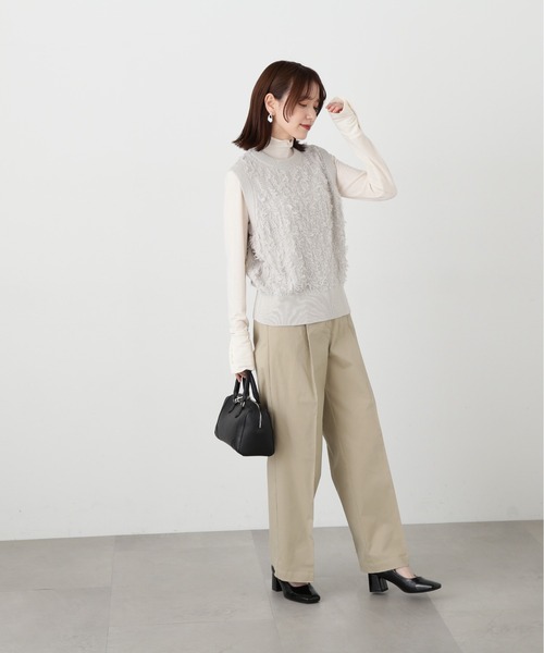 N.（N. Natural Beauty Basic）（エヌエヌナチュラルビューティーベーシック）の「【S Size Line】◆ストレートタックパンツ（スラックス・レディース・ブラック/ベージュ/チャコールグレー・SMALL/MEDIUM）」の18枚目の写真
