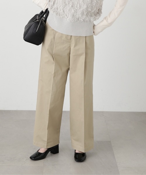 N.（N. Natural Beauty Basic）（エヌエヌナチュラルビューティーベーシック）の「【S Size Line】◆ストレートタックパンツ（スラックス・レディース・ブラック/ベージュ/チャコールグレー・SMALL/MEDIUM）」の20枚目の写真