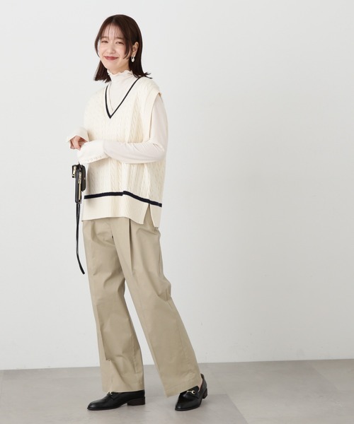 N.（N. Natural Beauty Basic）（エヌエヌナチュラルビューティーベーシック）の「【S Size Line】◆ストレートタックパンツ（スラックス・レディース・ブラック/ベージュ/チャコールグレー・SMALL/MEDIUM）」の22枚目の写真