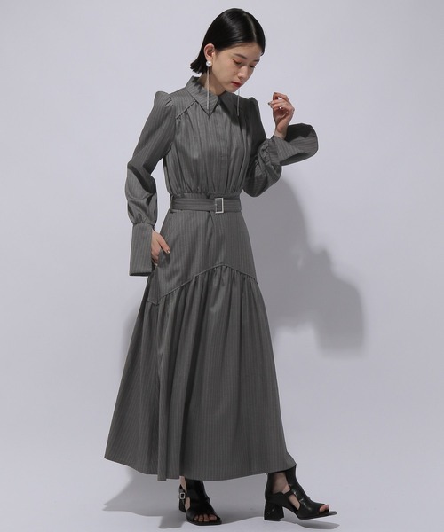 HARE（ハレ）の「ストライプティアードワンピース(HARE)（ワンピース