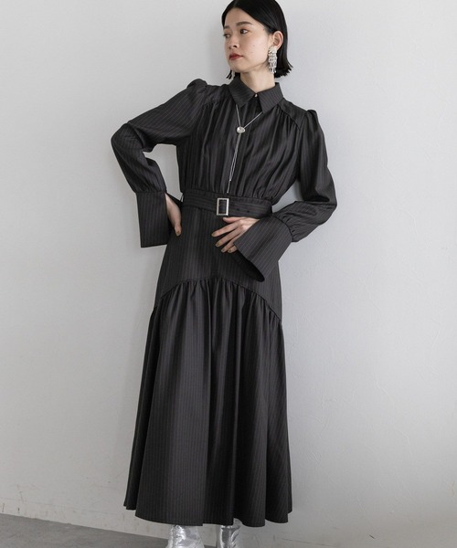 HARE（ハレ）の「ストライプティアードワンピース(HARE)（ワンピース