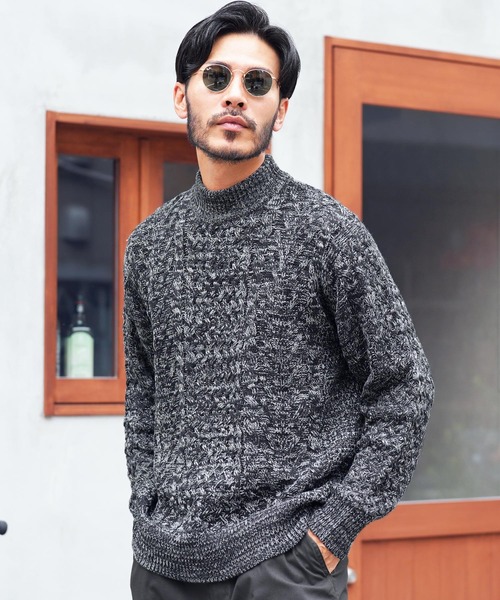 jiggys shop(ジギーズショップ)の「ローゲージ モックネック フィッシャーマン ケーブルニット セーター(ニット/セーター・メンズ・グレー系その他2/ブラック系その他/ブラウン系その他/レッド系その他/ブラック系その他2/グレー系その他3/ホワイト系その他/ブルー系その他2/グレー系その他/ブルー系その他/ベージュ系その他/グレー系その他4/ブルー系その他3/チャコールグレー/ブルー/カーキ/オレンジ/グリーン・LARGE/MEDIUM/X-LARGE/SMALL)」の8枚目の写真