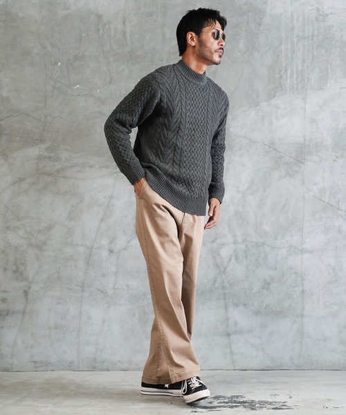 jiggys shop(ジギーズショップ)の「ローゲージ モックネック フィッシャーマン ケーブルニット セーター(ニット/セーター・メンズ・グレー系その他2/ブラック系その他/ブラウン系その他/レッド系その他/ブラック系その他2/グレー系その他3/ホワイト系その他/ブルー系その他2/グレー系その他/ブルー系その他/ベージュ系その他/グレー系その他4/ブルー系その他3/チャコールグレー/ブルー/カーキ/オレンジ/グリーン・LARGE/MEDIUM/X-LARGE/SMALL)」の19枚目の写真