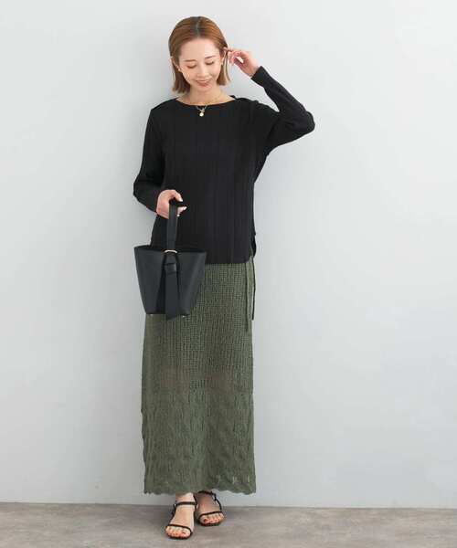 URBAN RESEARCH ROSSO WOMEN（アーバンリサーチ　ロッソ）の「UVカットラウンドヘムテレコプルオーバー（Tシャツ/カットソー・レディース・ブラック/オフホワイト/ベージュ系その他・FREE）」の15枚目の写真