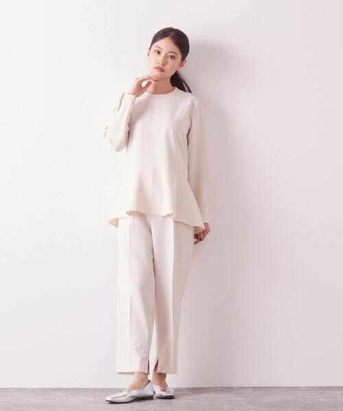 Lourmarin（ルールマラン）の「メランジツイルタックテーパードパンツ（その他パンツ・レディース・ブラック/ライトベージュ・2/3）」の3枚目の写真