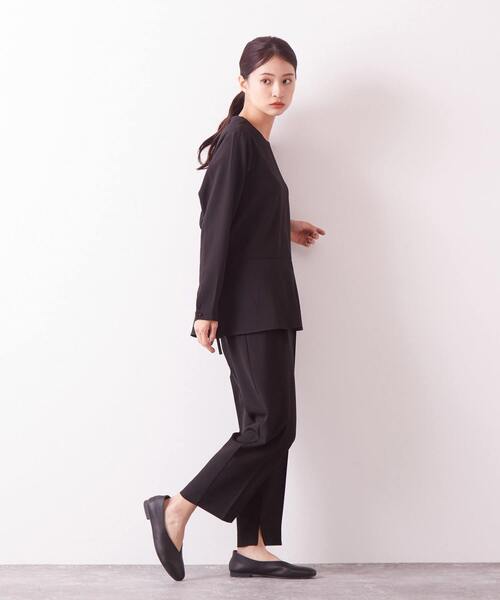 Lourmarin（ルールマラン）の「メランジツイルタックテーパードパンツ（その他パンツ・レディース・ブラック/ライトベージュ・2/3）」の7枚目の写真