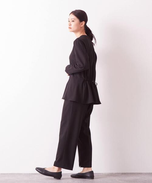 Lourmarin（ルールマラン）の「メランジツイルタックテーパードパンツ（その他パンツ・レディース・ブラック/ライトベージュ・2/3）」の9枚目の写真