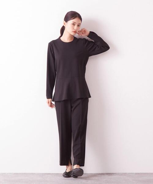 Lourmarin（ルールマラン）の「メランジツイルタックテーパードパンツ（その他パンツ・レディース・ブラック/ライトベージュ・2/3）」の11枚目の写真