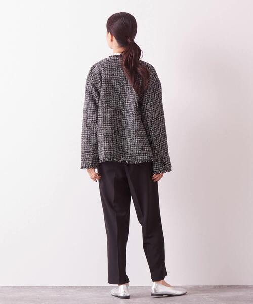 Lourmarin（ルールマラン）の「メランジツイルタックテーパードパンツ（その他パンツ・レディース・ブラック/ライトベージュ・2/3）」の20枚目の写真