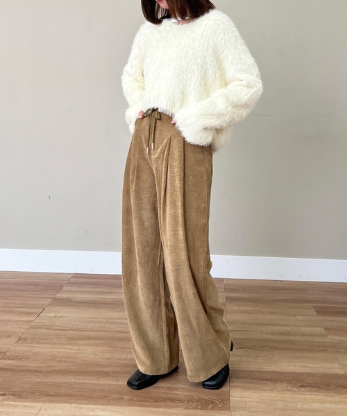 Olu.（オルドット）の「コーデュロイリボンパンツ（その他パンツ・レディース・ベージュ/ブラック/ホワイト・FREE）」の5枚目の写真