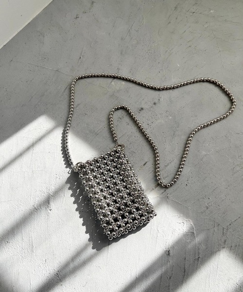 Me%（ミィパーセント）の「2WAYスマホビーズポーチ 104972（ショルダーバッグ・レディース・クリア/ホワイト/シルバー・FREE）」の10枚目の写真