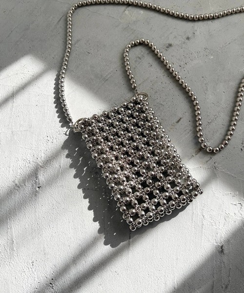 Me%（ミィパーセント）の「2WAYスマホビーズポーチ 104972（ショルダーバッグ・レディース・クリア/ホワイト/シルバー・FREE）」の12枚目の写真