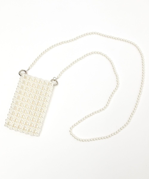 Me%（ミィパーセント）の「2WAYスマホビーズポーチ 104972（ショルダーバッグ・レディース・クリア/ホワイト/シルバー・FREE）」の14枚目の写真