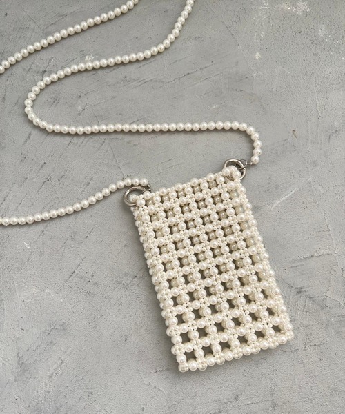 Me%（ミィパーセント）の「2WAYスマホビーズポーチ 104972（ショルダーバッグ・レディース・クリア/ホワイト/シルバー・FREE）」の8枚目の写真