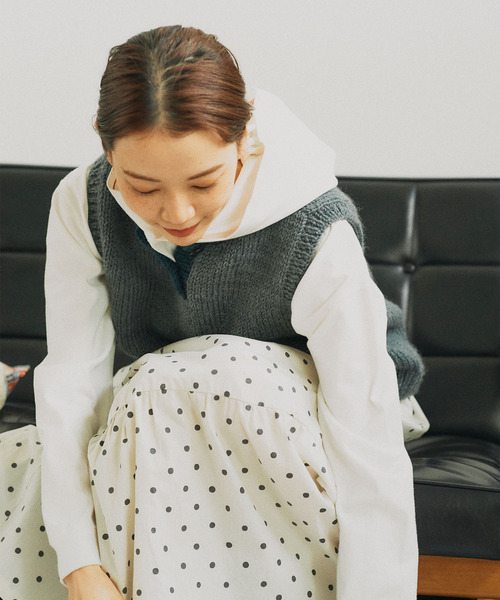 PAR ICI(パーリッシィ)の「ネパール手編み ミニポケット配色ベスト(ベスト・レディース・グリーン/ベージュ・FREE)」の14枚目の写真