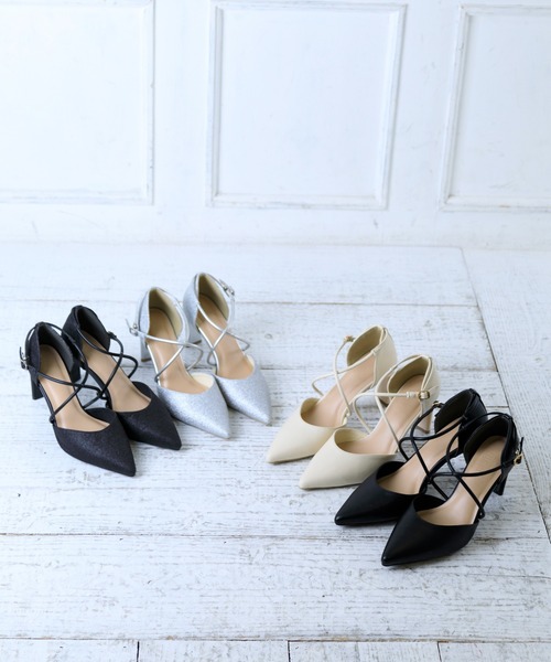 attagirl（アタガール）の「クロスストラップセパレートパンプス（パンプス・レディース・ブラック/アイボリー/シルバー系その他/ブラック系その他・LL/L/M/S）」の15枚目の写真