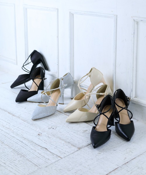 attagirl（アタガール）の「クロスストラップセパレートパンプス（パンプス・レディース・ブラック/アイボリー/シルバー系その他/ブラック系その他・LL/L/M/S）」の16枚目の写真