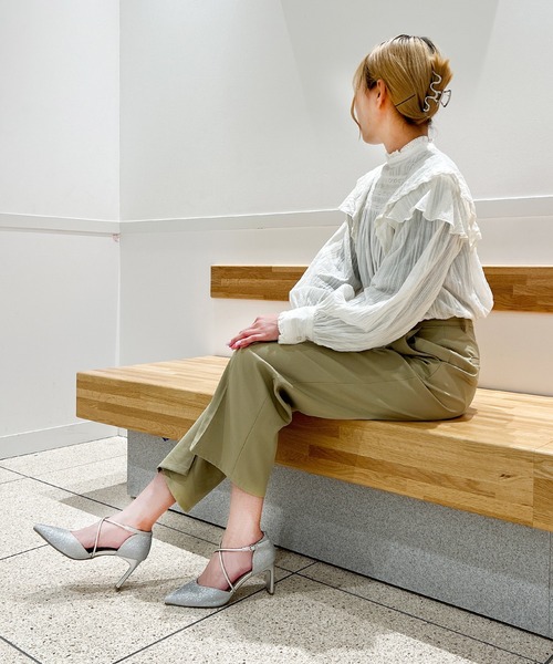 attagirl（アタガール）の「クロスストラップセパレートパンプス（パンプス・レディース・ブラック/アイボリー/シルバー系その他/ブラック系その他・LL/L/M/S）」の7枚目の写真