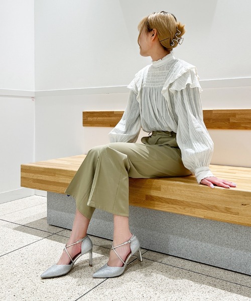 attagirl（アタガール）の「クロスストラップセパレートパンプス（パンプス・レディース・ブラック/アイボリー/シルバー系その他/ブラック系その他・LL/L/M/S）」の8枚目の写真