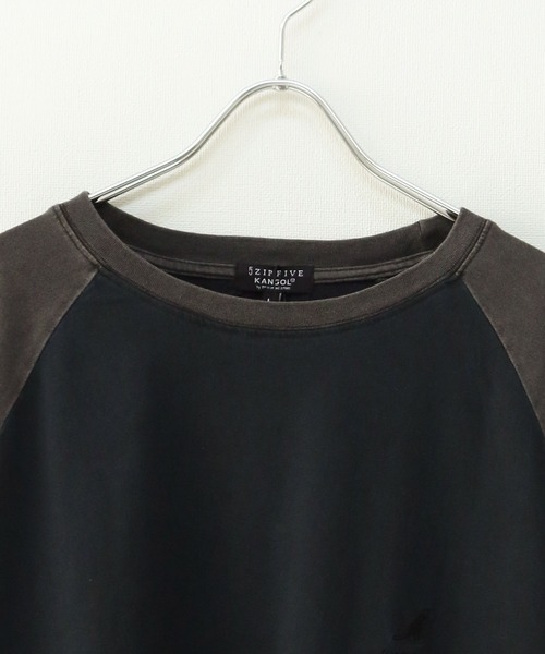 KANGOL（カンゴール）の「【別注】 【KANGOL】 ピスネーム ピグメント 2タイプ ロングTシャツ / ラグラン ＆ 無地 / 長袖 / ロンT（Tシャツ/カットソー・メンズ・ネイビー系/ホワイト/ネイビー/ブラック/ホワイト×ブラック/ブラック系・MEDIUM/LARGE）」の14枚目の写真