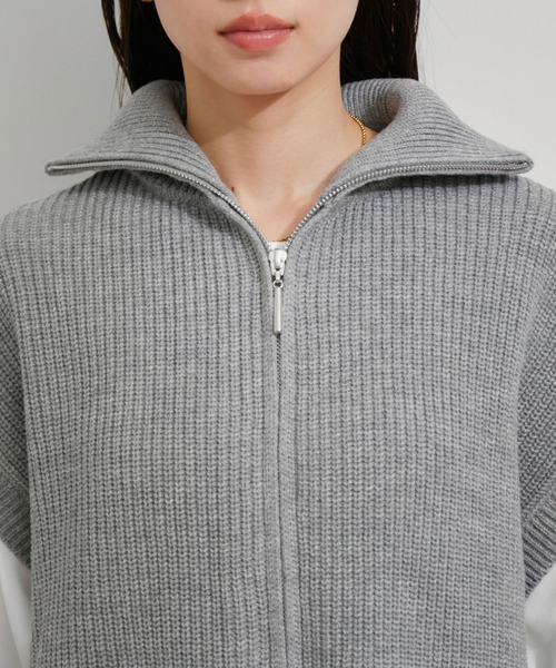 VIS（ビス）の「【EC/一部店舗限定】Wジップニットベスト（ベスト・レディース・ブラック/グレー/キナリ・FREE）」の19枚目の写真
