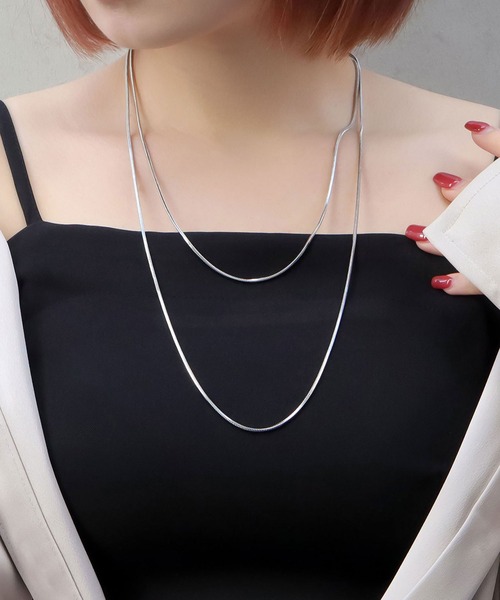   ネックレス KJ9CVN140100 BLACK Lady's blackdia ocean ロングスネークチェーンネックレス（ネックレス