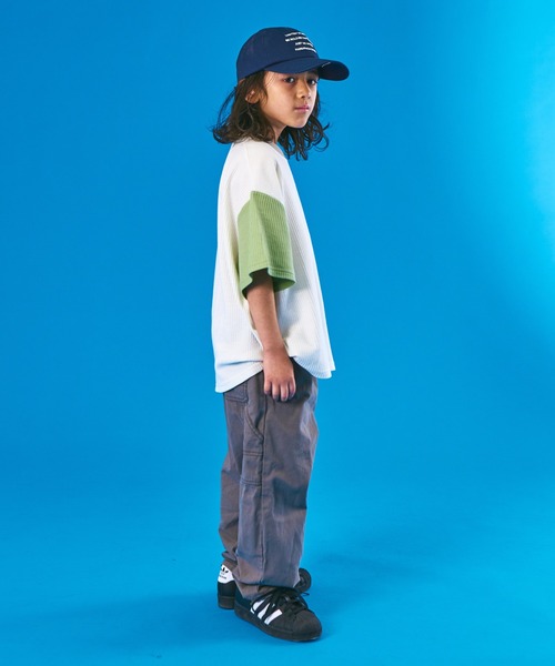 PAIRMANON STREET（ペアマノンストリート）の「【PAIRMANON STREET】半袖 ビッグシルエット ガゼット ワッフル Tシャツ（Tシャツ/カットソー・キッズ・ベージュ系その他/ライトグリーン/ホワイト系その他/オレンジ/ブルー系その他/パープル/ネイビー/ブラック・110/150/120/90/130/140/100）」の12枚目の写真