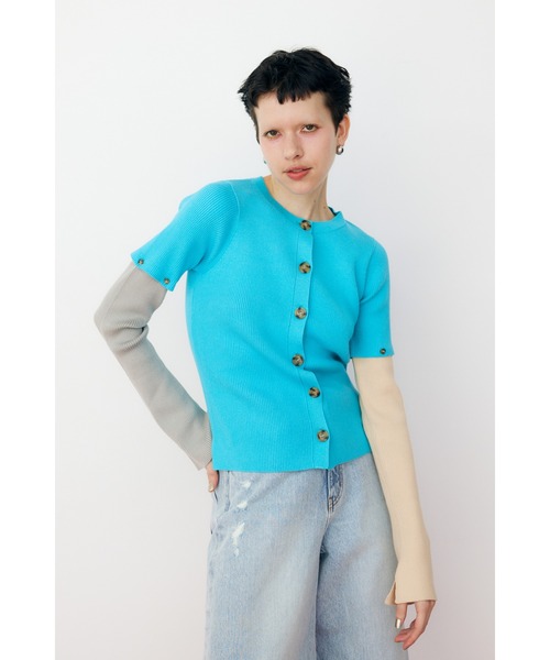 HeRIN.CYE(ヘリンドットサイ)の「Short many way cardigan ショートメニーウェイカーディガン(カーディガン/ボレロ・レディース・ネイビー/ブルー・FREE)」の1枚目の写真