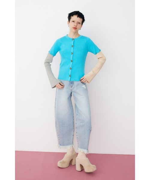 HeRIN.CYE(ヘリンドットサイ)の「Short many way cardigan ショートメニーウェイカーディガン(カーディガン/ボレロ・レディース・ネイビー/ブルー・FREE)」の4枚目の写真