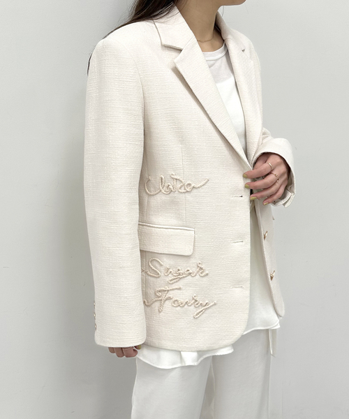 U by SPICK&SPAN(ユーバイスピックアンドスパン)の「ロープ刺繍オーバージャケット(テーラードジャケット・レディース・アイボリー・FREE)」の3枚目の写真