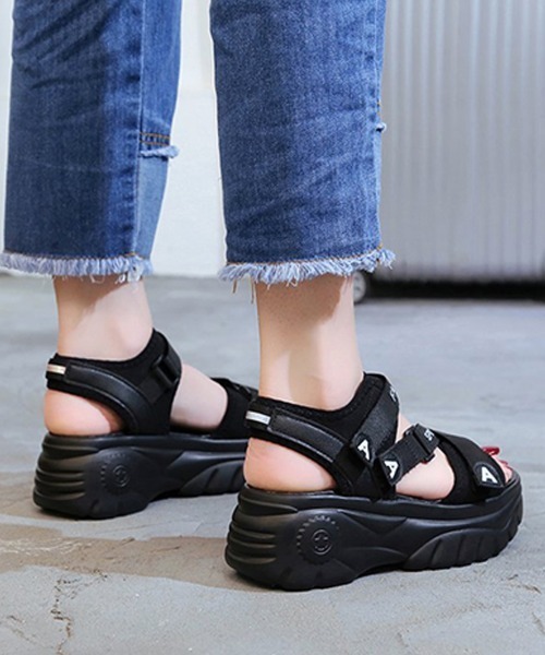 Miniministore(ミニミニストア)の「厚底スポーツサンダル ベルクロサンダル夏(サンダル・レディース・ブラック/ベージュ・23.0cm/23.5cm/24.0cm/24.5cm/22.5cm)」の12枚目の写真