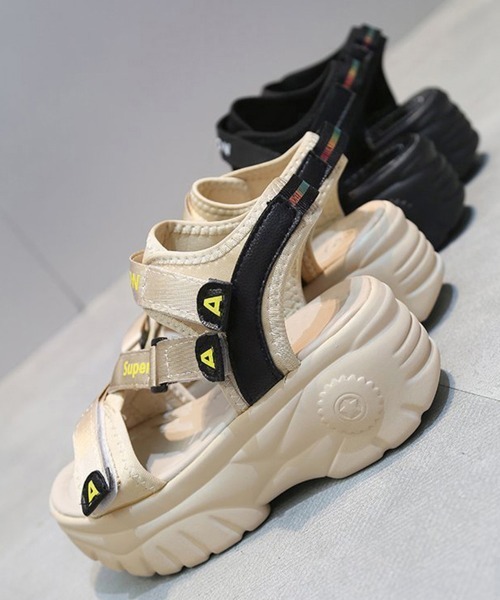 Miniministore(ミニミニストア)の「厚底スポーツサンダル ベルクロサンダル夏(サンダル・レディース・ブラック/ベージュ・23.0cm/23.5cm/24.0cm/24.5cm/22.5cm)」の16枚目の写真